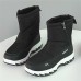 Women's Sneakers Boots Snow Boots Winter Boots Outdoor Daily Solid Color Fleece Lined Mid Calf Boots Winter Hidden Heel Round Toe Basic Plush Casual Faux Leather Loafer Black Gray