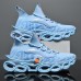 Men's Sneakers Flyknit Shoes Running Walking Sporty Casual Outdoor Daily Knit Tissage Volant Breathable Height Increasing Lace-up Ice Blue Black White Spring Fall