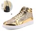 Men's Sneakers Skate Shoes High Top Sneakers Walking Sporty Casual Outdoor Daily PU Wear Proof Lace-up Silver Black Gold Spring Fall and Bag