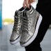 Men's Sneakers Skate Shoes High Top Sneakers Walking Sporty Casual Outdoor Daily PU Wear Proof Lace-up Silver Black Gold Spring Fall and Bag