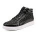 Men's Sneakers Skate Shoes High Top Sneakers Walking Sporty Casual Outdoor Daily PU Wear Proof Lace-up Silver Black Gold Spring Fall and Bag