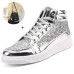 Men's Sneakers Skate Shoes High Top Sneakers Walking Sporty Casual Outdoor Daily PU Wear Proof Lace-up Silver Black Gold Spring Fall and Bag