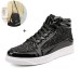 Men's Sneakers Skate Shoes High Top Sneakers Walking Sporty Casual Outdoor Daily PU Wear Proof Lace-up Silver Black Gold Spring Fall and Bag