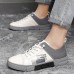 Men's Sneakers Casual Shoes Sporty Look Running Walking Sporty Casual Outdoor Daily Microfiber Breathable Comfortable Slip Resistant Elastic Band White Color Block Spring Fall