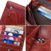 Women's Wallet Coin Purse Nappa Leather Cowhide Daily Zipper Solid Color Black Red Blue