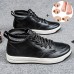 Men's Sneakers Sweater Boots Fur Lined Walking Casual Daily PU Warm Loafer Black Brown Fall Winter and Toe Separators