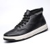 Men's Sneakers Sweater Boots Fur Lined Walking Casual Daily PU Warm Loafer Black Brown Fall Winter and Toe Separators