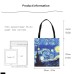 Women's Tote Shoulder Bag Canvas Tote Bag Canvas Shopping Daily Flower Print Large Capacity Foldable Durable Color Block Flower sunflower Starry Night Apricot blossom