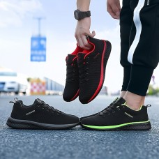 Men's Women's Sneakers Running Shoes Athletic Non-slip Flyknit Cushioning Breathable Lightweight Soft Running Jogging Rubber Knit Summer Spring Black Black Red Black Green Black Golden