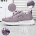 Women's Sneakers Plus Size Flyknit Shoes Platform Sneakers Outdoor Work Daily Flat Heel Round Toe Vacation Fashion Casual Running Hiking Tissage Volant Lace-up Black Pink Purple