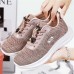 Women's Sneakers Plus Size Flyknit Shoes Platform Sneakers Outdoor Work Daily Flat Heel Round Toe Vacation Fashion Casual Running Hiking Tissage Volant Lace-up Black Pink Purple