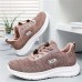 Women's Sneakers Plus Size Flyknit Shoes Platform Sneakers Outdoor Work Daily Flat Heel Round Toe Vacation Fashion Casual Running Hiking Tissage Volant Lace-up Black Pink Purple