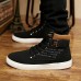 Men's Sneakers Skate Shoes High Top Sneakers Casual British Outdoor Daily Synthetics Lace-up Black / White Black Yellow Summer Spring Fall