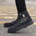 Men's Sneakers Skate Shoes High Top Sneakers Casual British Outdoor Daily Synthetics Lace-up Black / White Black Yellow Summer Spring Fall