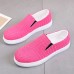 Women's Sneakers Flats Slip-Ons Plus Size Slip-on Sneakers Outdoor Daily Solid Color Summer Flat Heel Round Toe Elegant Fashion Comfort Suede Loafer Pink Blue Green