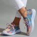 Women's Sneakers Animal Print Plus Size Flyknit Shoes Outdoor Color Block 3D Summer Winter Flat Heel Round Toe Closed Toe Fashion Sporty Casual Running Tissage Volant Lace-up Colorful Purple Orange