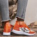 Women's Sneakers Animal Print Plus Size Flyknit Shoes Outdoor Color Block 3D Summer Winter Flat Heel Round Toe Closed Toe Fashion Sporty Casual Running Tissage Volant Lace-up Colorful Purple Orange