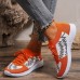 Women's Sneakers Animal Print Plus Size Flyknit Shoes Outdoor Color Block 3D Summer Winter Flat Heel Round Toe Closed Toe Fashion Sporty Casual Running Tissage Volant Lace-up Colorful Purple Orange