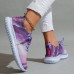 Women's Sneakers Animal Print Plus Size Flyknit Shoes Outdoor Color Block 3D Summer Winter Flat Heel Round Toe Closed Toe Fashion Sporty Casual Running Tissage Volant Lace-up Colorful Purple Orange