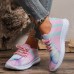 Women's Sneakers Animal Print Plus Size Flyknit Shoes Outdoor Color Block 3D Summer Winter Flat Heel Round Toe Closed Toe Fashion Sporty Casual Running Tissage Volant Lace-up Colorful Purple Orange