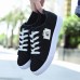 Women's Sneakers Canvas Shoes White Shoes Outdoor Office Work Solid Colored Summer Flat Heel Round Toe Classic Casual Preppy Walking Canvas Lace-up Black White Blue