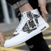 Men's Boots Gladiator Skate Shoes White Shoes High Top Sneakers Walking Casual Outdoor Daily Leather Booties / Ankle Boots Lace-up Black Yellow Red Color Block Summer Spring Fall