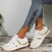 Women's Sneakers Slip-Ons Plus Size Platform Sneakers Outdoor Daily Summer Flat Heel Vintage Casual Running Tissage Volant Lace-up Black White Yellow