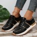 Women's Sneakers Slip-Ons Plus Size Platform Sneakers Outdoor Daily Summer Flat Heel Vintage Casual Running Tissage Volant Lace-up Black White Yellow