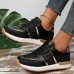 Women's Sneakers Slip-Ons Plus Size Platform Sneakers Outdoor Daily Summer Flat Heel Vintage Casual Running Tissage Volant Lace-up Black White Yellow