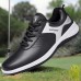 Men's Sneakers White Shoes Leather Loafers Comfort Shoes Golf Sporty Casual Outdoor Daily PU Breathable Comfortable Slip Resistant Lace-up Black White Color Block Summer Spring