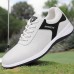 Men's Sneakers White Shoes Leather Loafers Comfort Shoes Golf Sporty Casual Outdoor Daily PU Breathable Comfortable Slip Resistant Lace-up Black White Color Block Summer Spring