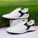 Men's Sneakers White Shoes Leather Loafers Comfort Shoes Golf Sporty Casual Outdoor Daily PU Breathable Comfortable Slip Resistant Lace-up Black White Color Block Summer Spring