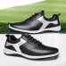 Men's Sneakers White Shoes Leather Loafers Comfort Shoes Golf Sporty Casual Outdoor Daily PU Breathable Comfortable Slip Resistant Lace-up Black White Color Block Summer Spring