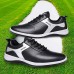 Men's Sneakers White Shoes Leather Loafers Comfort Shoes Golf Sporty Casual Outdoor Daily PU Breathable Comfortable Slip Resistant Lace-up Black White Color Block Summer Spring