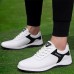 Men's Sneakers White Shoes Leather Loafers Comfort Shoes Golf Sporty Casual Outdoor Daily PU Breathable Comfortable Slip Resistant Lace-up Black White Color Block Summer Spring