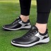 Men's Sneakers White Shoes Leather Loafers Comfort Shoes Golf Sporty Casual Outdoor Daily PU Breathable Comfortable Slip Resistant Lace-up Black White Color Block Summer Spring