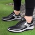 Men's Sneakers White Shoes Leather Loafers Comfort Shoes Golf Sporty Casual Outdoor Daily PU Breathable Comfortable Slip Resistant Lace-up Black White Color Block Summer Spring