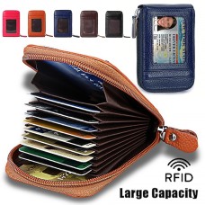 Men's Women's Wallet Credit Card Holder Wallet PU Leather Outdoor Shopping Daily Zipper Large Capacity Lightweight Durable Solid Color Black Navy Blue Brown