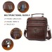 Men's Crossbody Bag Shoulder Bag Mobile Phone Bag Cowhide Office Daily Zipper Adjustable Large Capacity Durable Solid Color Dark Brown Black Coffee