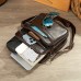 Men's Crossbody Bag Shoulder Bag Mobile Phone Bag Cowhide Office Daily Zipper Adjustable Large Capacity Durable Solid Color Dark Brown Black Coffee