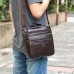 Men's Crossbody Bag Shoulder Bag Mobile Phone Bag Cowhide Office Daily Zipper Adjustable Large Capacity Durable Solid Color Dark Brown Black Coffee