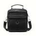 Men's Crossbody Bag Shoulder Bag Mobile Phone Bag Cowhide Office Daily Zipper Adjustable Large Capacity Durable Solid Color Dark Brown Black Coffee