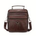 Men's Crossbody Bag Shoulder Bag Mobile Phone Bag Cowhide Office Daily Zipper Adjustable Large Capacity Durable Solid Color Dark Brown Black Coffee