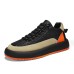 Men's Sneakers Sporty Look Comfort Shoes Walking Casual Athletic PU Breathable Loafer Orange / Black Black Beige Fall