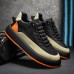 Men's Sneakers Sporty Look Comfort Shoes Walking Casual Athletic PU Breathable Loafer Orange / Black Black Beige Fall