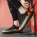 Men's Sneakers Sporty Look Comfort Shoes Walking Casual Athletic PU Breathable Loafer Orange / Black Black Beige Fall