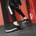 Men's Sneakers Sporty Look Comfort Shoes Walking Casual Athletic PU Breathable Loafer Orange / Black Black Beige Fall