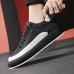 Men's Sneakers Sporty Look Comfort Shoes Walking Casual Athletic PU Breathable Loafer Orange / Black Black Beige Fall