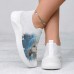 Women's Sneakers Slip-Ons Print Shoes Animal Print Plus Size Outdoor Daily Animal Patterned 3D Pets Summer Winter Flat Heel Round Toe Closed Toe Fashion Cute Casual Tissage Volant Loafer Blue