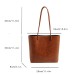 Women's Shoulder Bag PU Leather Daily Large Capacity Solid Color Black Brown Coffee